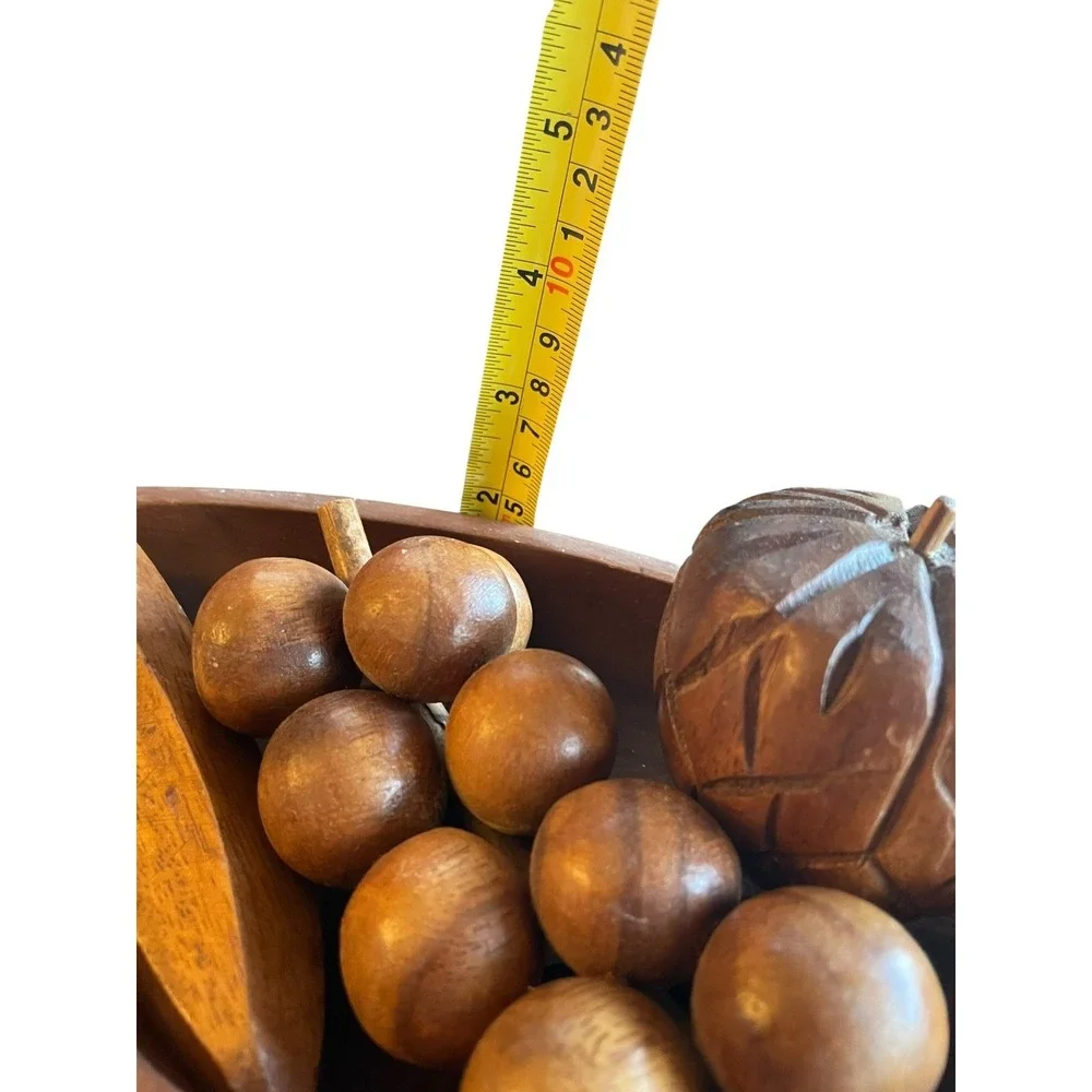 MCM Wooden Fruit Bowl Table Centerpiece Made In Philippines‎